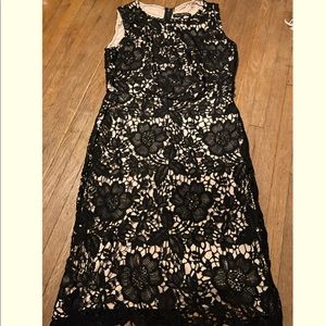 Ryan Michelle Floral Lace Overlay Dress Size Medium